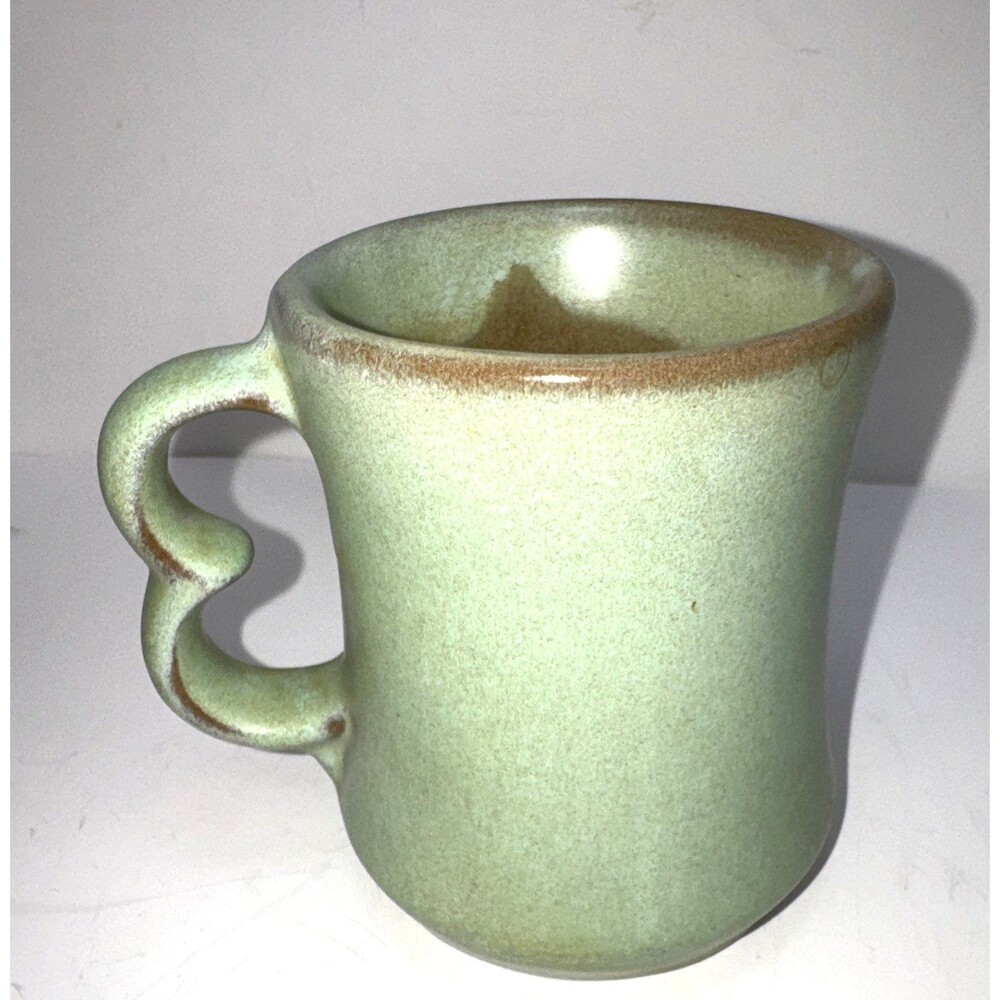 Frankoma Double Trigger Finger Blue Gray Coffee Mug Pottery C9 - Picture 5 of 8
